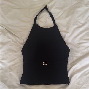 Meshki Black Halter Top